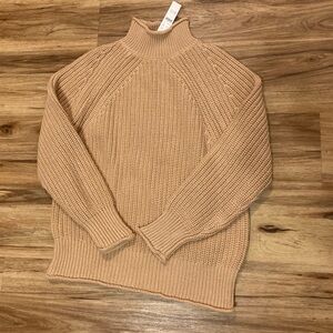 NWT J. Crew Relaxed Rollneck Sweater in Tan - Size M